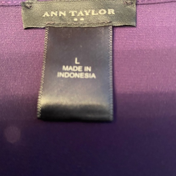 Ann Taylor Deep Purple Blouse W/ Shirred Shoulder - Picture 5 of 5